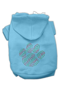 Holiday Paw Dog Hoodie Baby Blue/Large
