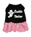 Cookie Taster Dog Dress - Black with Pink/Large