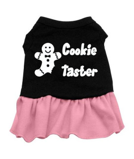 Cookie Taster Dog Dress - Black with Pink/Medium