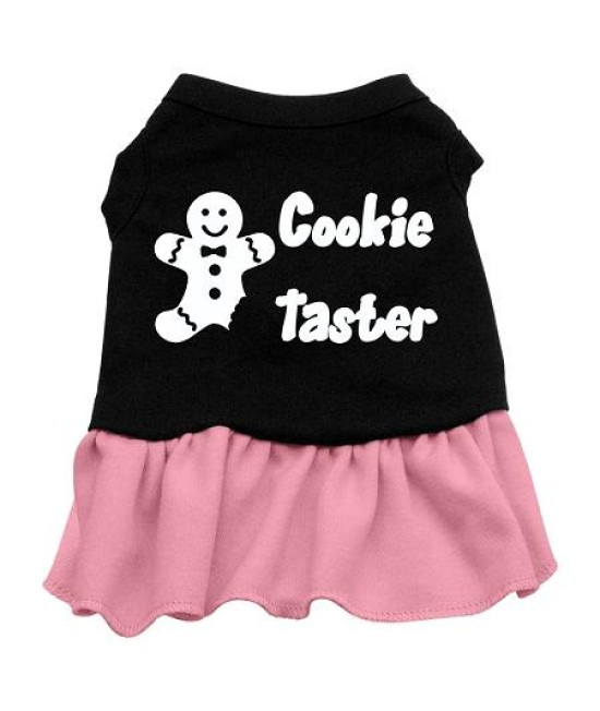 Cookie Taster Dog Dress - Black with Pink/Small