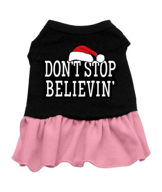 Don't Stop Believin' Dog Dress - Black with Pink/Medium