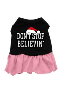 Don't Stop Believin' Dog Dress - Black with Pink/XX Large