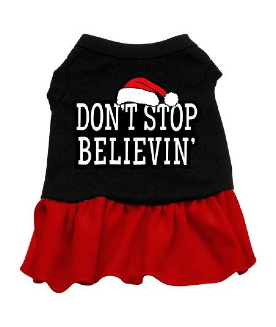 Don't Stop Believin' Dog Dress - Black with Red/XXX Large