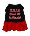 Head Elf in Charge Dog Dress - Black with Red/XXX Large