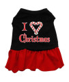 I Love Christmas Dog Dress - Black with Red/Extra Small