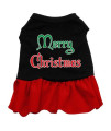 Merry Christmas Dog Dress - Black with Red/Small