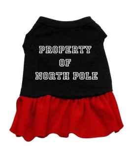 Property of North Pole Dog Dress - Black with Red/Small