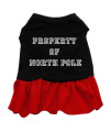 Property of North Pole Dog Dress - Black with Red/Extra Large