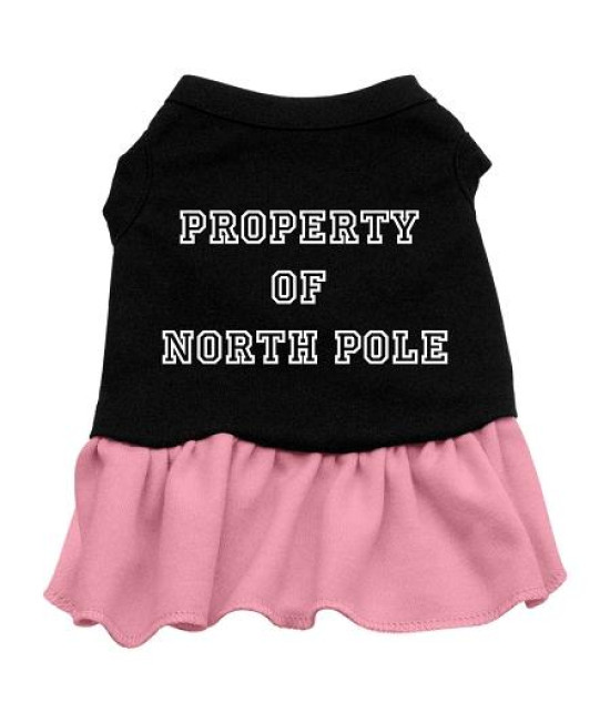 Property of North Pole Dog Dress - Black with Pink/XX Large