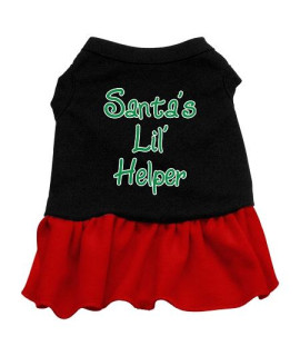Santa's Lil Helper Dog Dress - Black with Red/Large