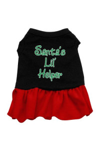 Santa's Lil Helper Dog Dress - Black with Red/Medium