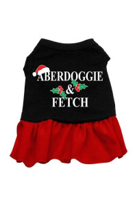 Aberdoggie Christmas Dog Dress - Black with Red/XX Large