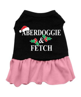 Aberdoggie Christmas Dog Dress - Black with Pink/XXX Large