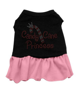 Candy Cane Princess Rhinestone Dog Dress - Black with Pink/XXX Large