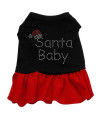 Santa Baby Rhinestone Dog Dress - Black with Red/XX Large