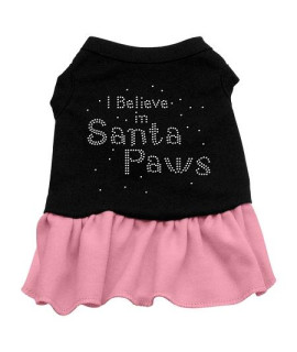 Santa Paws Rhinestone Dog Dress - Black with Pink/Medium