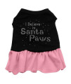 Santa Paws Rhinestone Dog Dress - Black with Pink/Extra Large
