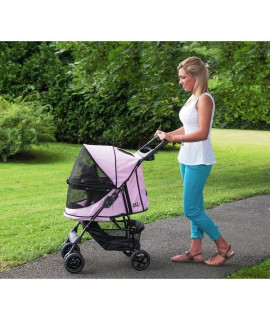 Happy Trails No-Zip Pet Stroller - Pink Diamond