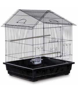 Offset Roof Parakeet Cage - Black
