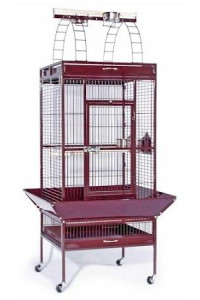 Large Select Wrought Iron Play Top Bird Cage - Chalk White