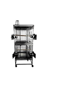 24"x22" Double Stack Cage with Play Top 2422-2 Black