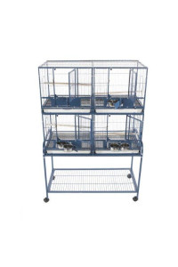 4 Unit Cage with Stand and Removable Divider 4020-2 Black