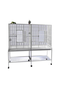64"x21" Double Flight Cage with Divider 6421 Black