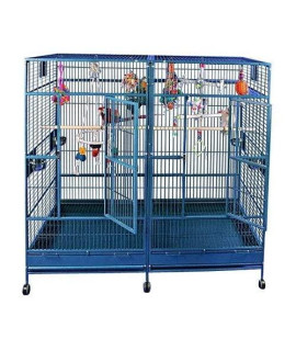 80"x40" Double Macaw Cage with Divider 8040FL White