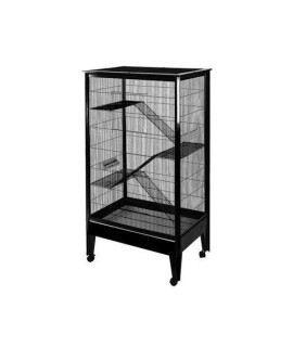 Large - 4 Level Small Animal Cage on Casters SA3221H BK/PL