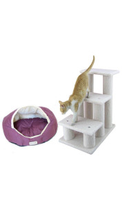 Armarkat Combo Pet Steps, 3 Steps, ivry With Cat Bed, Beige