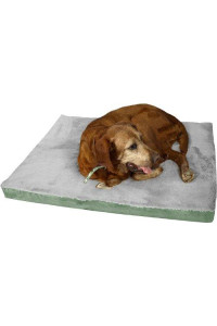 Armarkat Memory Foam Orthopedic Pet Bed Pad in Sage Green and Gray, 32-Inch by 24-Inch by 3-Inch