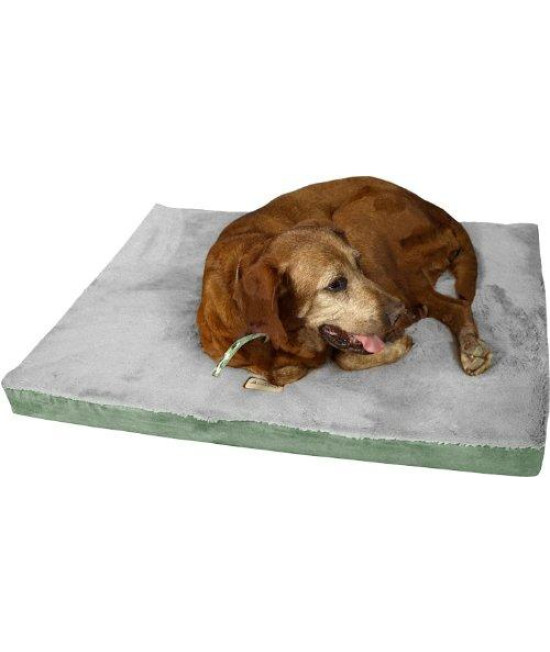 Armarkat Memory Foam Orthopedic Pet Bed Pad in Sage Green and Gray, 24-Inch by 18-Inch by 2-Inch