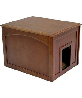 Crown Pet Cat Litter Cabinet with Mahogany Finish