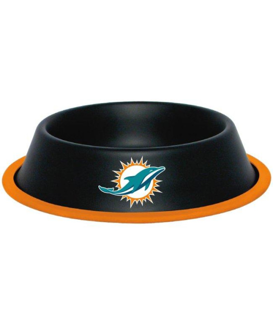 Miami Dolphins Stainless Dog Bowl