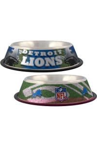 Detroit Lions Stainless Dog Bowl