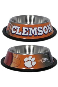 Clemson Tigers Stainless Dog Bowl