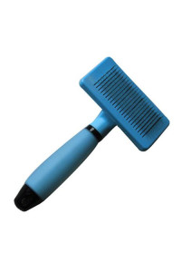 Iconic Pet - Self-cleaning Brush with Silica Gel Soft Handle - Blue