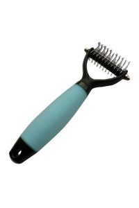 Iconic Pet - Deshedding Comb with Silica Gel Soft Handle(Plus Series) - Blue