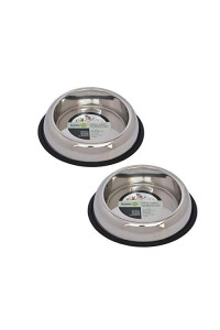 Iconic Pet 2 Cup Heavy Weight Non-Skid Easy Feed High Back Pet Bowl For Dog Or Cat (2 Pack), 16 Oz