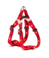 Iconic Pet - Paw Print Adjustable Harness - Red - Large
