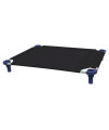 40x30 Pet Cot in Black with Navy Legs, Unassembled