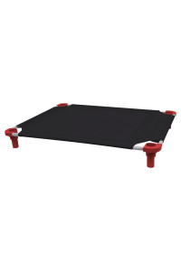 40x30 Pet Cot in Black with Red Legs, Unassembled