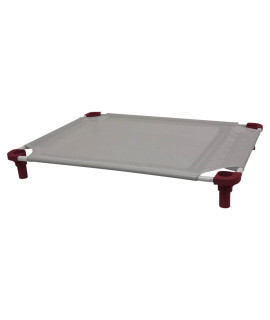 40x30 Pet Cot in Gray with Burgundy Legs, Unassembled