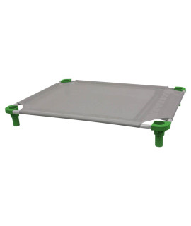 40x30 Pet Cot in Gray with Dustin Green Legs, Unassembled