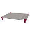 40x30 Pet Cot in Gray with Fuchsia Legs, Unassembled