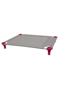 40x30 Pet Cot in Gray with Fuchsia Legs, Unassembled