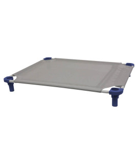 40x30 Pet Cot in Gray with Navy Legs, Unassembled
