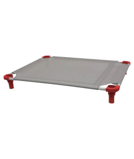 40x30 Pet Cot in Gray with Red Legs, Unassembled