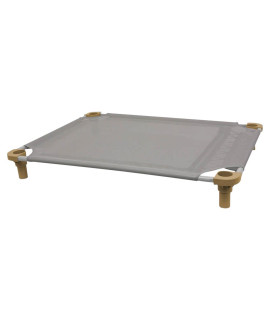 40x30 Pet Cot in Gray with Tan Legs, Unassembled