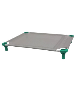 40x30 Pet Cot in Gray with Teal Legs, Unassembled